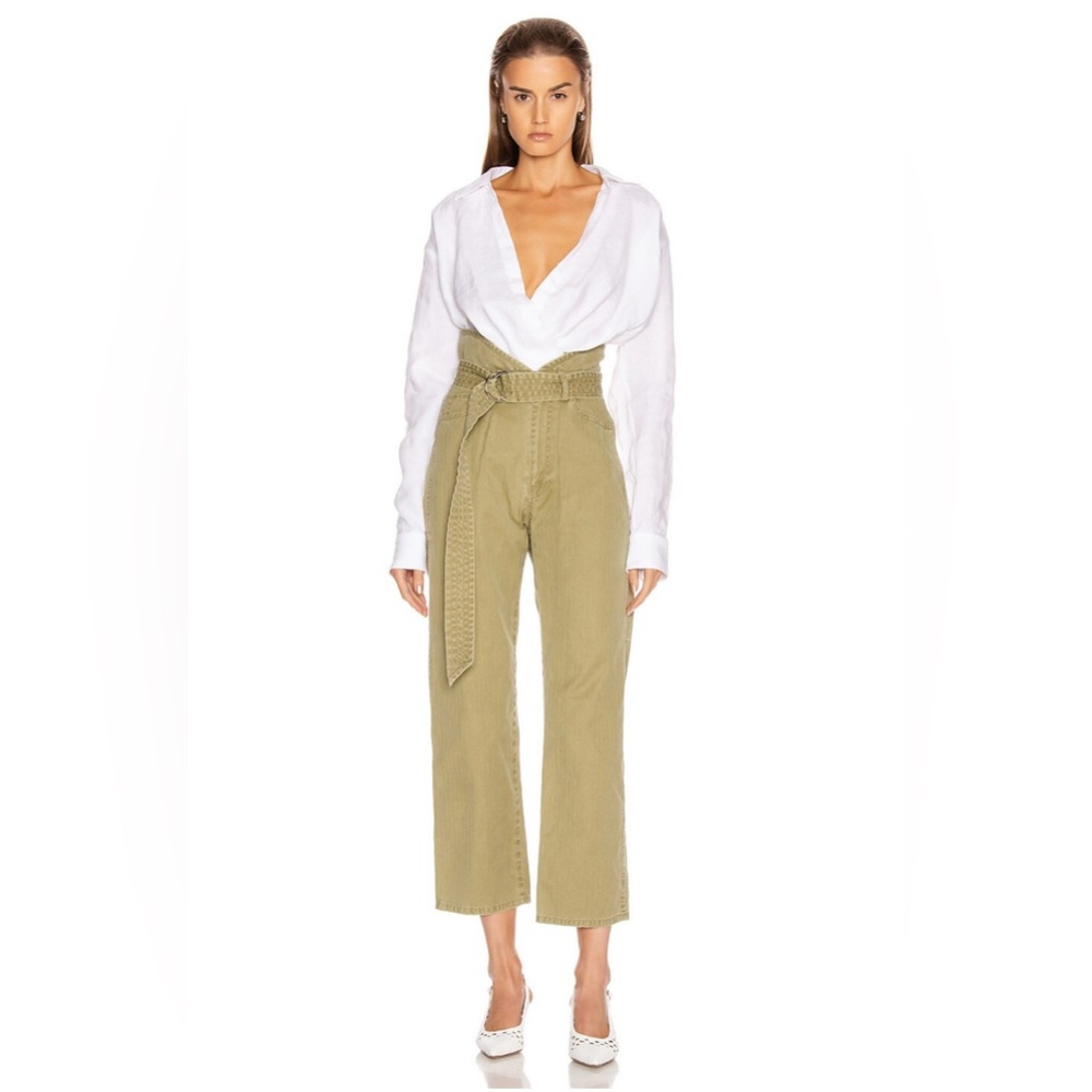 NWT‎ Marissa Webb Travis Heavy Canvas Pant in
Khaki Green Sz 4 $345